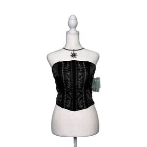 Vintage Candie's Y2K Deadstock Corset Top Beaded Women's Size Medium Gothic Glam